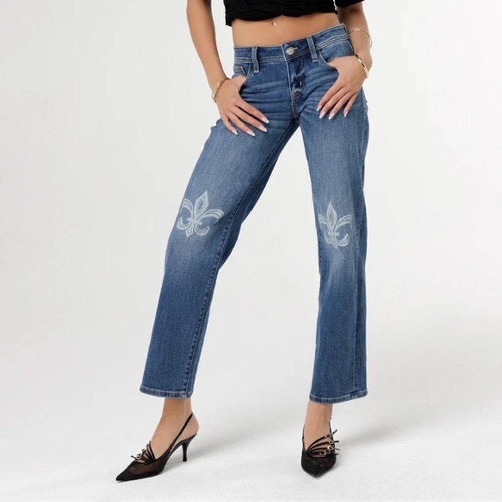 NWT MISS ME Double Fleur Wide‎ Jeans SIZE 26